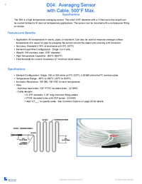 Thumbnail of document Data Sheet - D04 Averaging Sensor